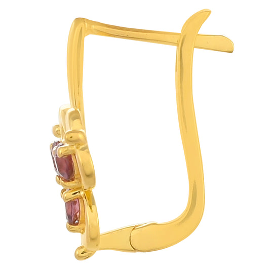 Goldplattierte Silberohrringe mit Rhodolith Granat