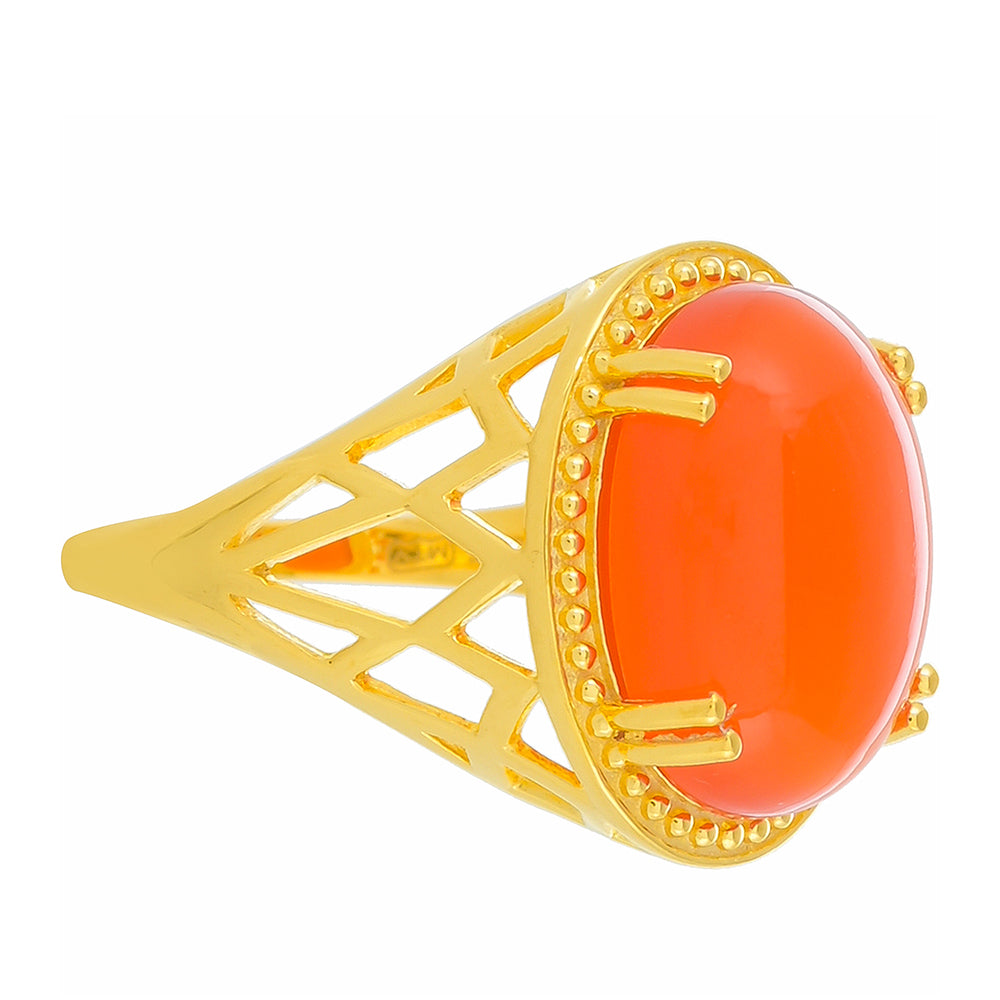 Goldplattierter Silberring mit Karneol