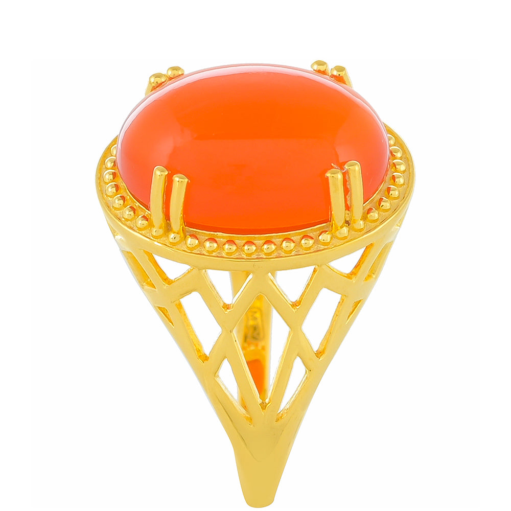 Goldplattierter Silberring mit Karneol