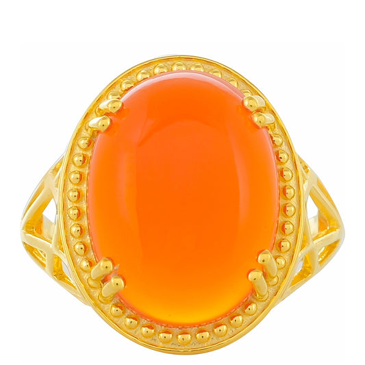 Goldplattierter Silberring mit Karneol