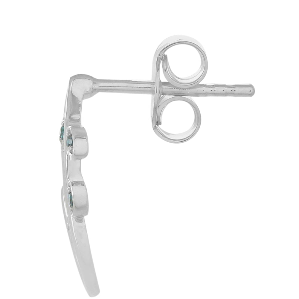 Silberohrringe mit blauem Diamant 2 