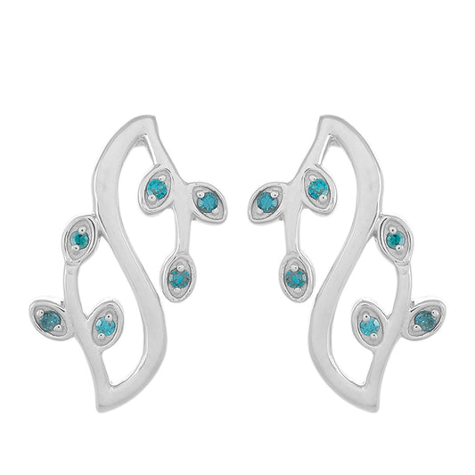 Silberohrringe mit blauem Diamant