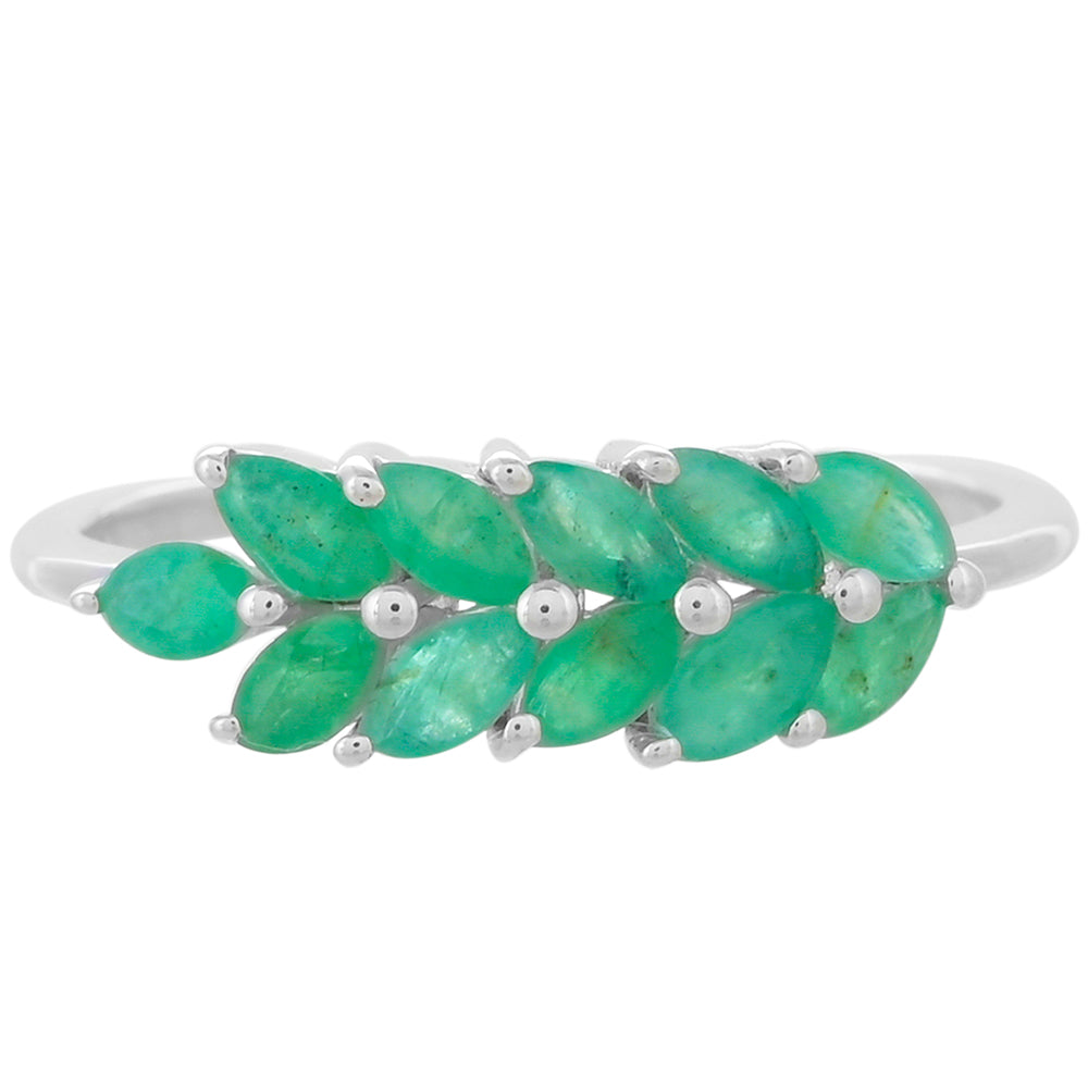 Silberring mit brasilianischem Smaragd