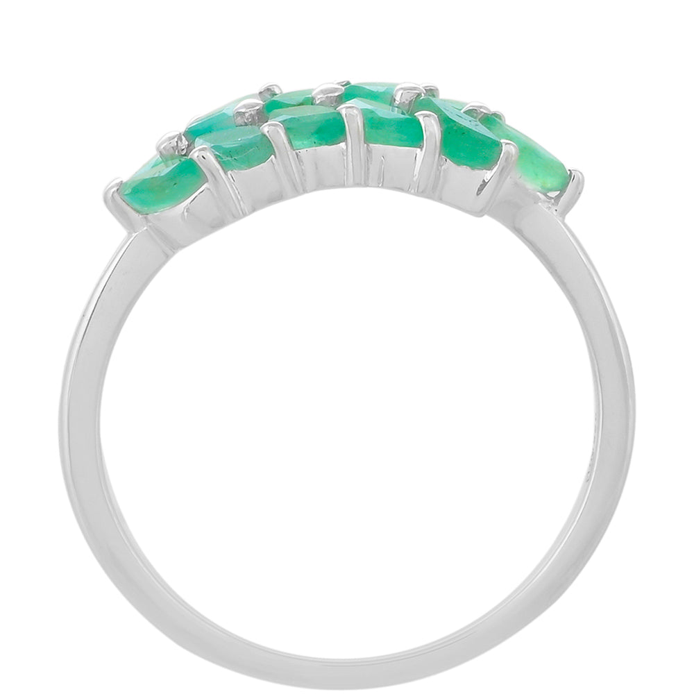 Silberring mit brasilianischem Smaragd