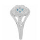 Silberring mit blauem Diamant und weißem Diamant