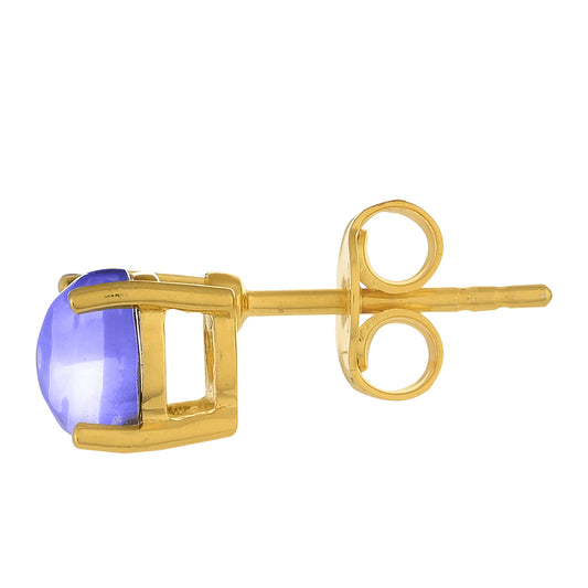 Goldplattierte Silberohrringe mit lila Mondstein