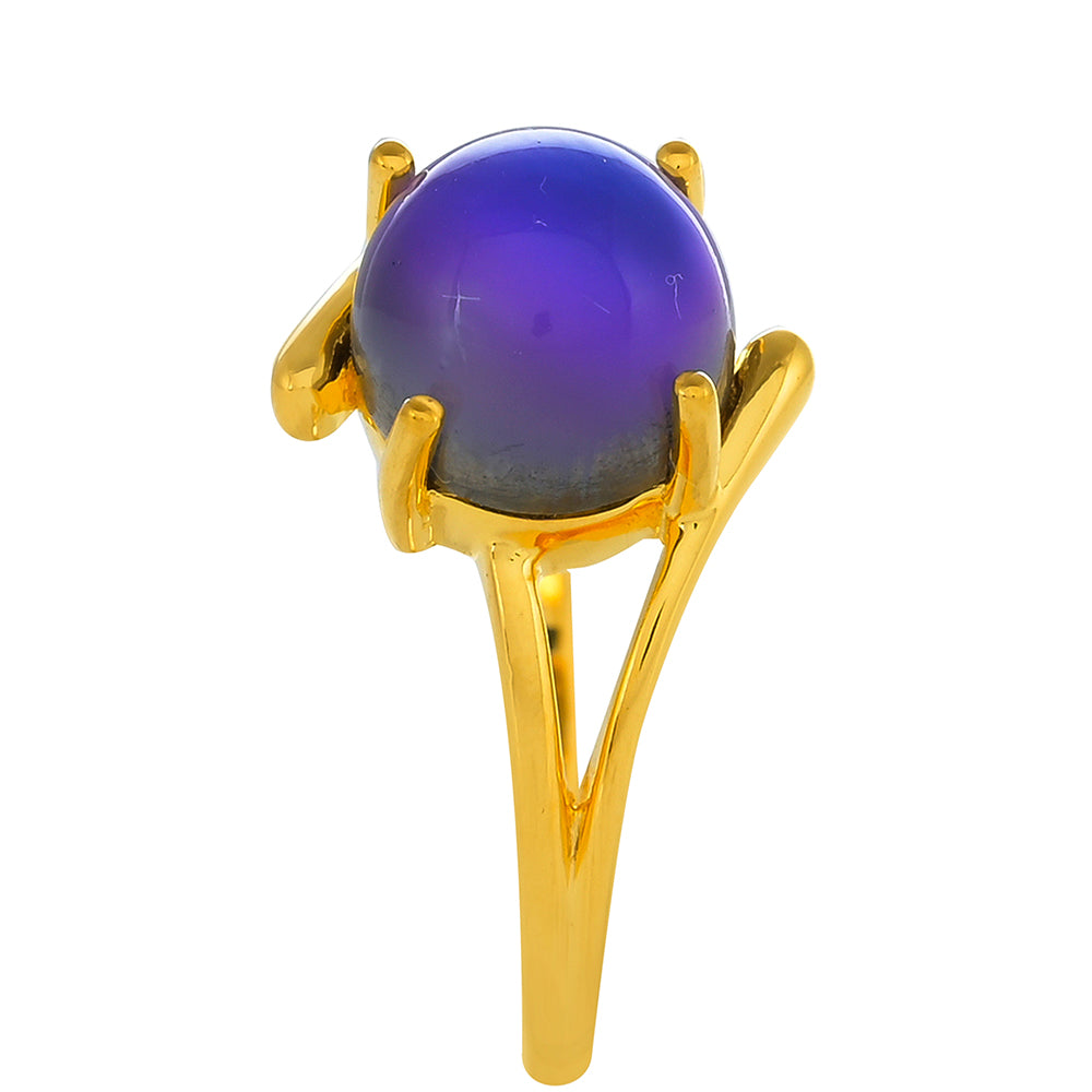 Goldplattierter Silberring mit lila Mondstein 2 