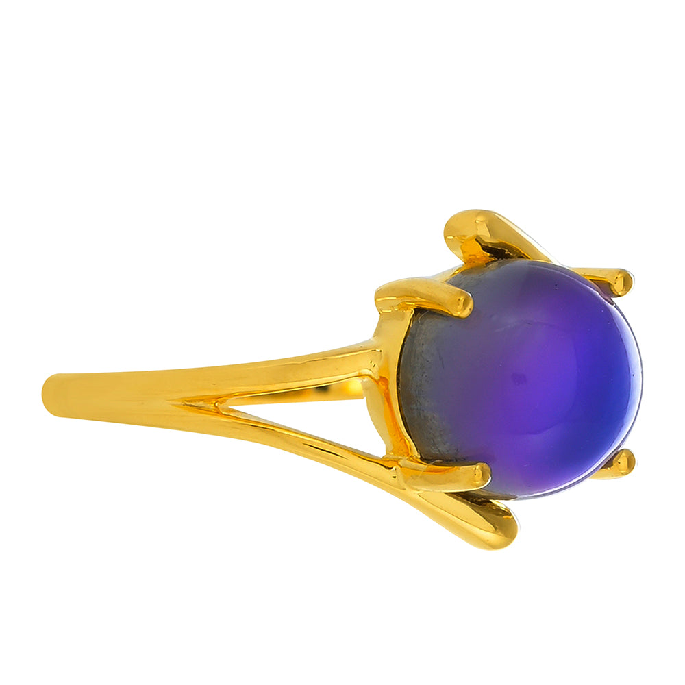 Goldplattierter Silberring mit lila Mondstein 3 