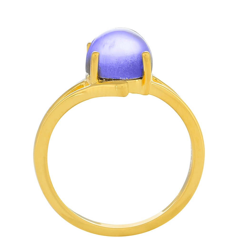 Goldplattierter Silberring mit lila Mondstein 4 