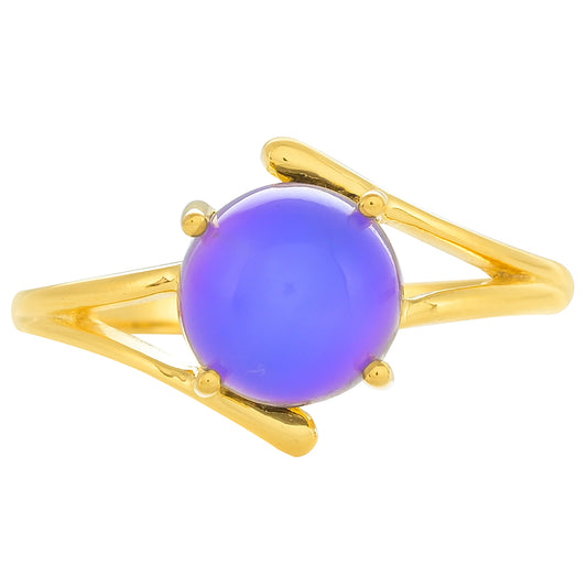 Goldplattierter Silberring mit lila Mondstein