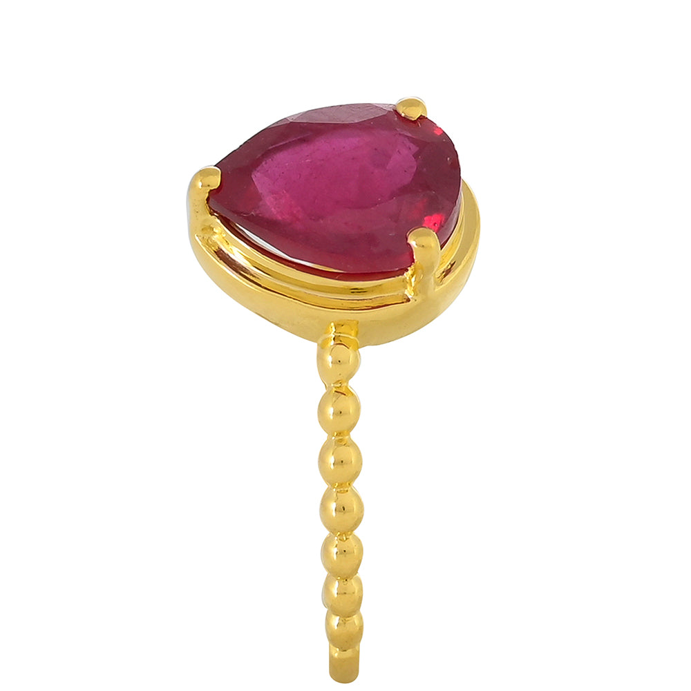 Goldplattierter Silberring mit Thai Rubin 2 