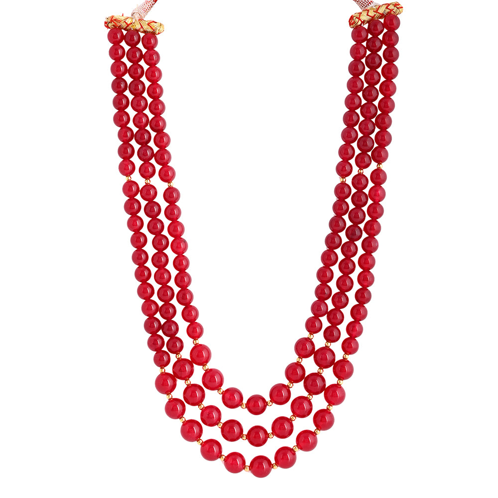 künstlicher Perle Halskette mit rosafarbenem Quarz 1 