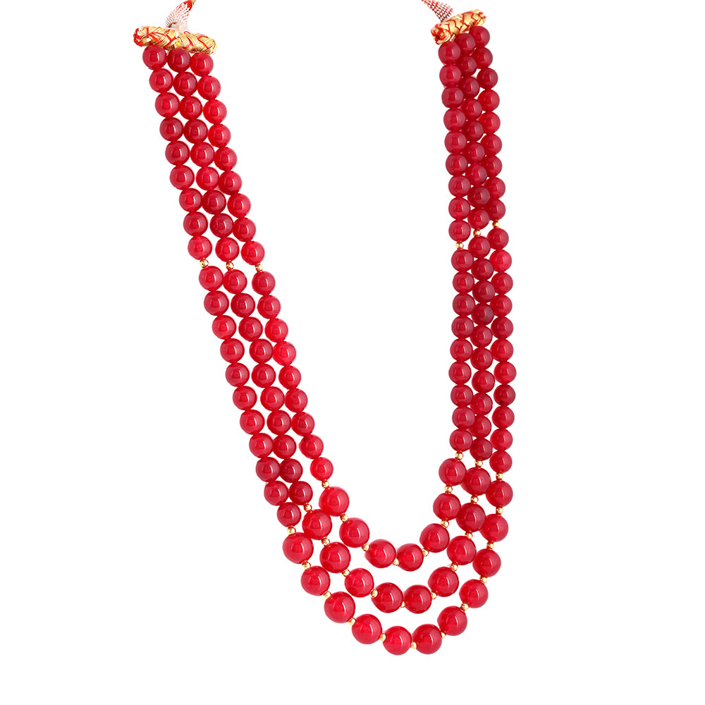 künstlicher Perle Halskette mit rosafarbenem Quarz 2 