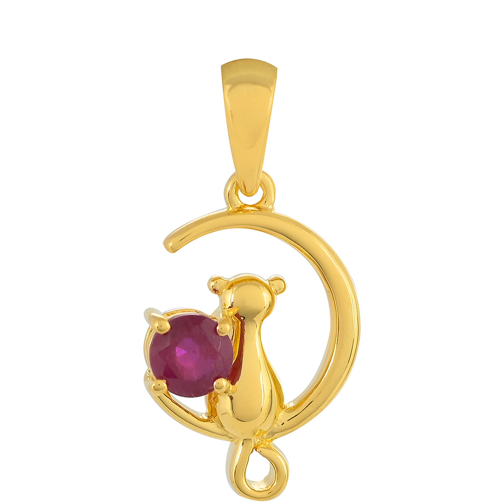 Goldplattierter Silberanhänger mit Thai Rubin 1 
