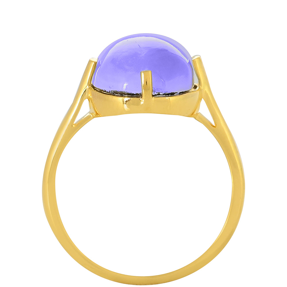 Goldplattierter Silberring mit lila Mondstein 4 