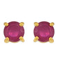 Goldplattierte Silberohrringe mit Thai Rubin
