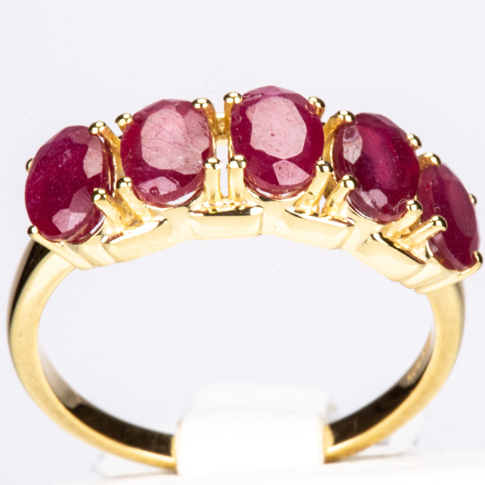 Goldplattierter Silberring mit Thai Rubin 1 