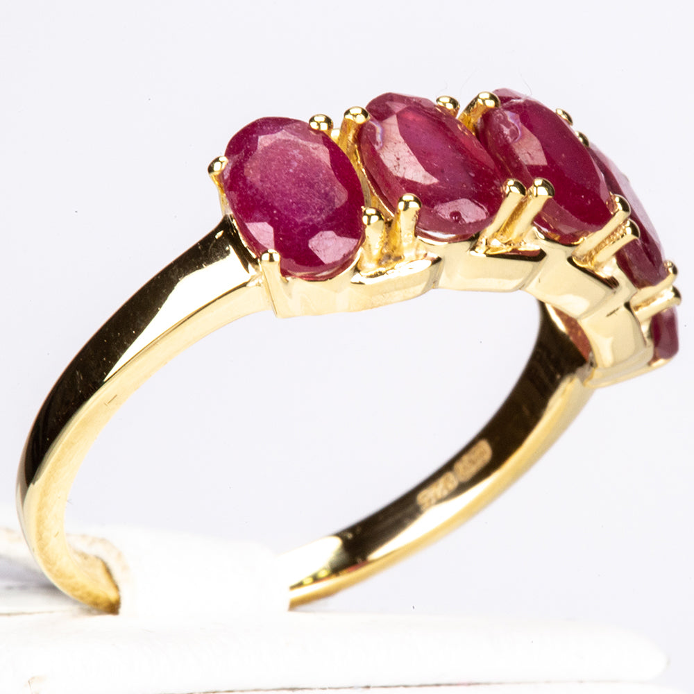 Goldplattierter Silberring mit Thai Rubin 2 