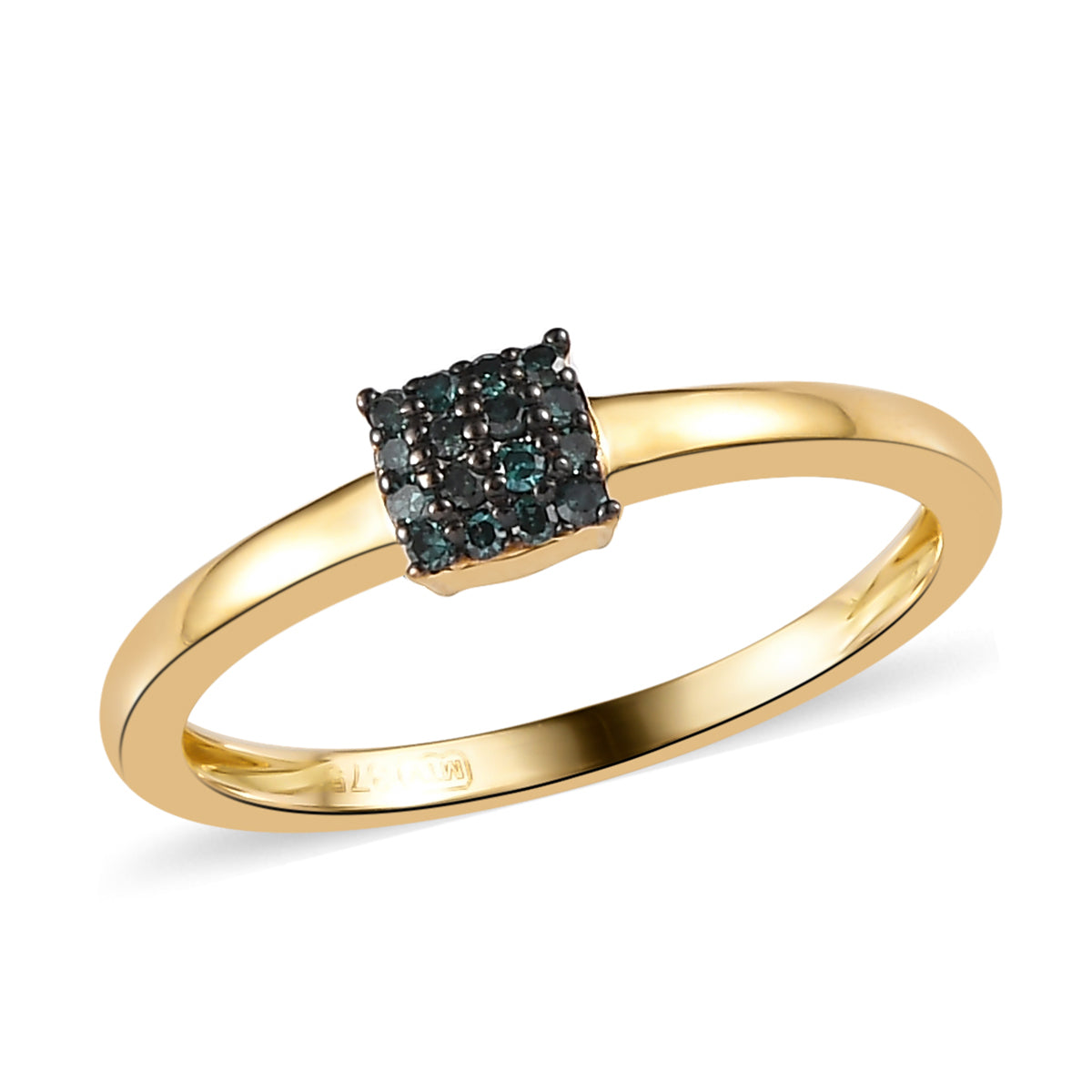 Goldring mit blauem Diamant