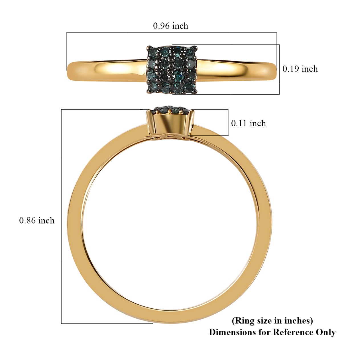 Goldring mit blauem Diamant 4 