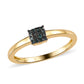 Goldring mit blauem Diamant