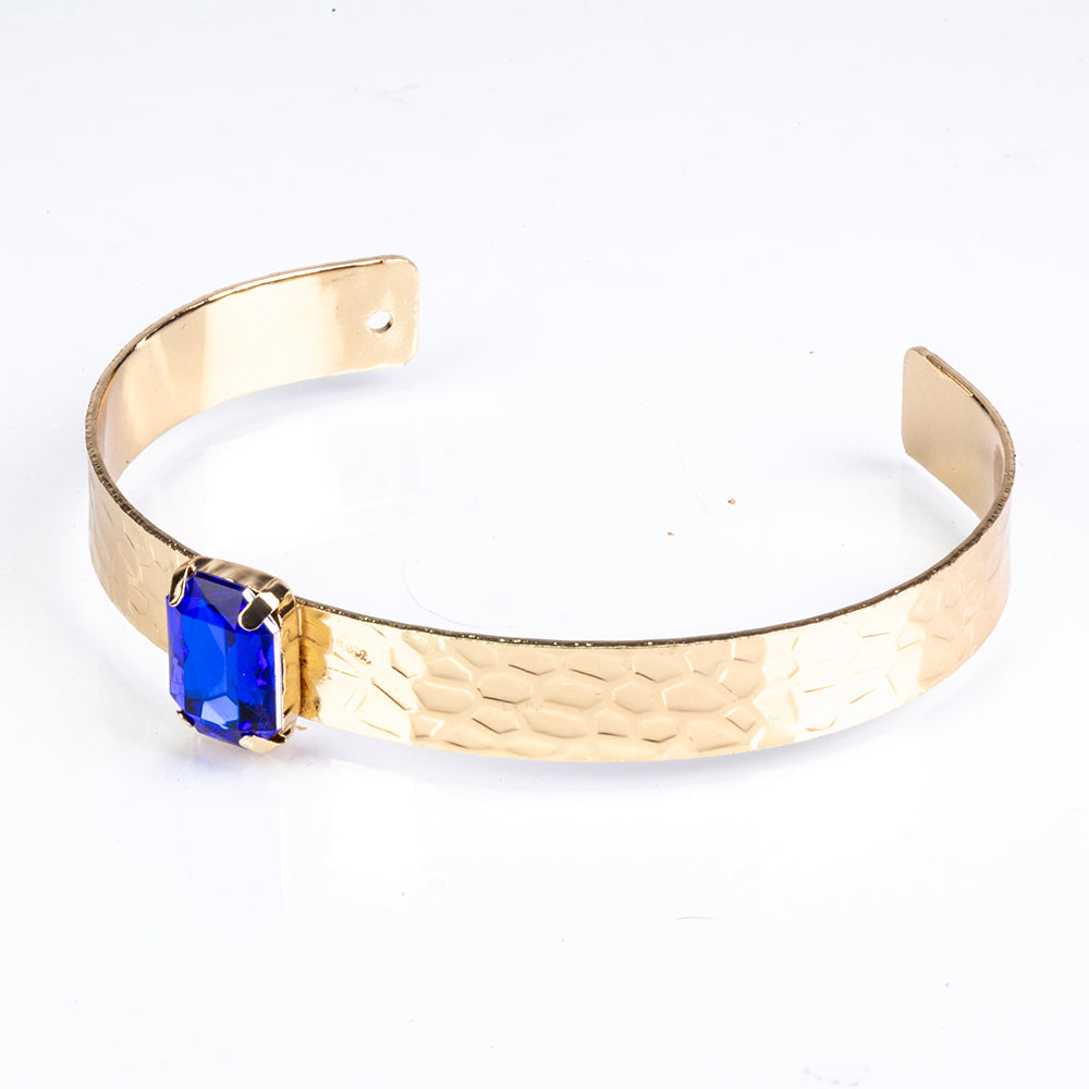 Schmuckgarnitur aus aus goldplattierter Legierung mit blauem Emporia®-Kristall 3 