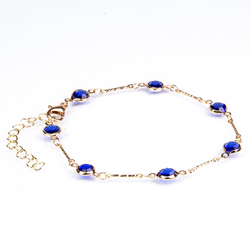 Schmuckgarnitur aus aus goldplattierter Legierung mit blauem Emporia®-Kristall 6 