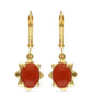 Goldplattierte Silberohrringe mit rotem Onyx