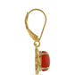 Goldplattierte Silberohrringe mit rotem Onyx