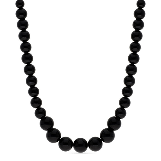 Goldplattierte Silberhalskette mit schwarzem Onyx