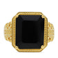 Goldplattierter Silberring mit schwarzem Onyx