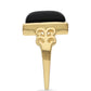 Goldplattierter Silberring mit schwarzem Onyx