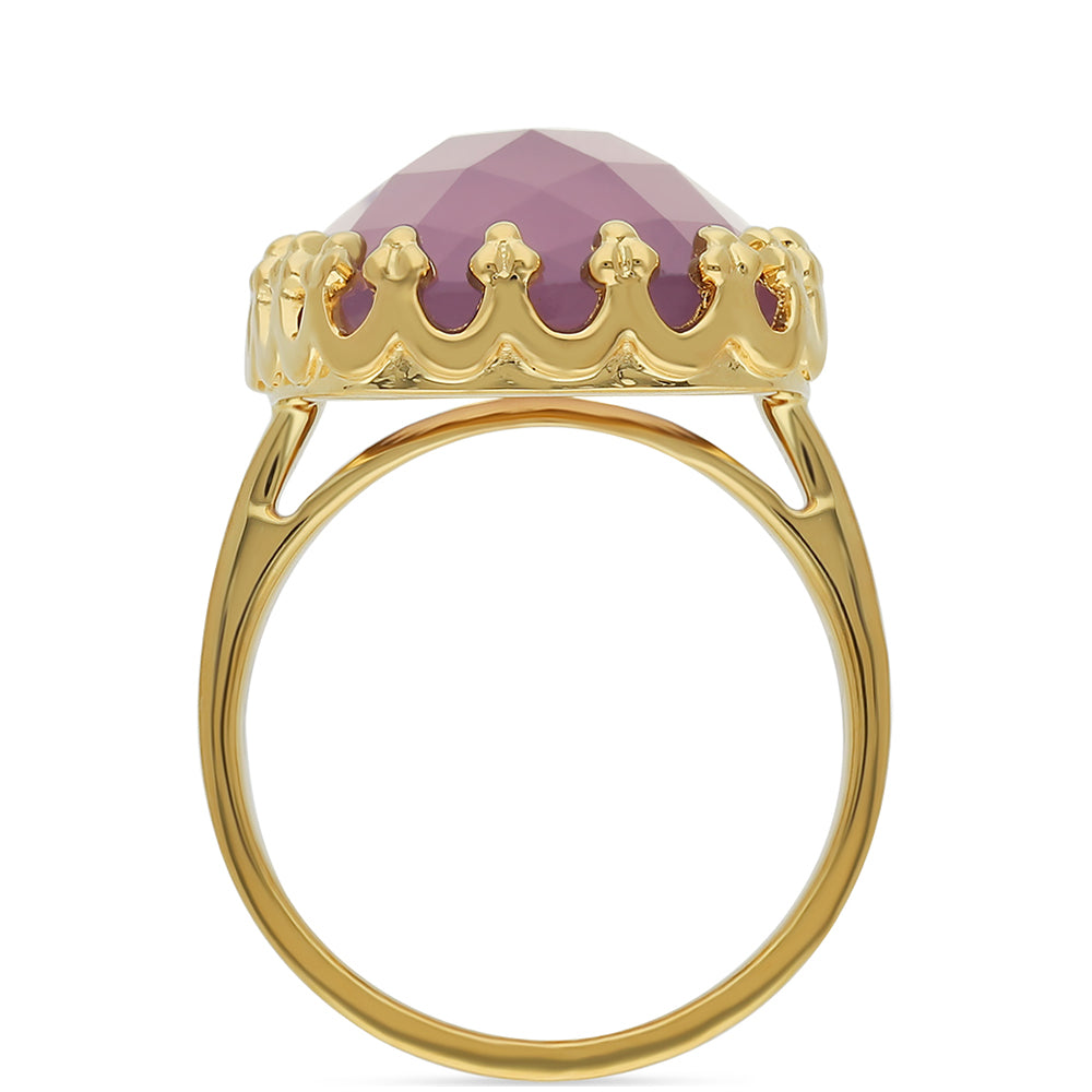 Goldplattierter Silberring mit lavendelfarbenem Chalzedon 4 