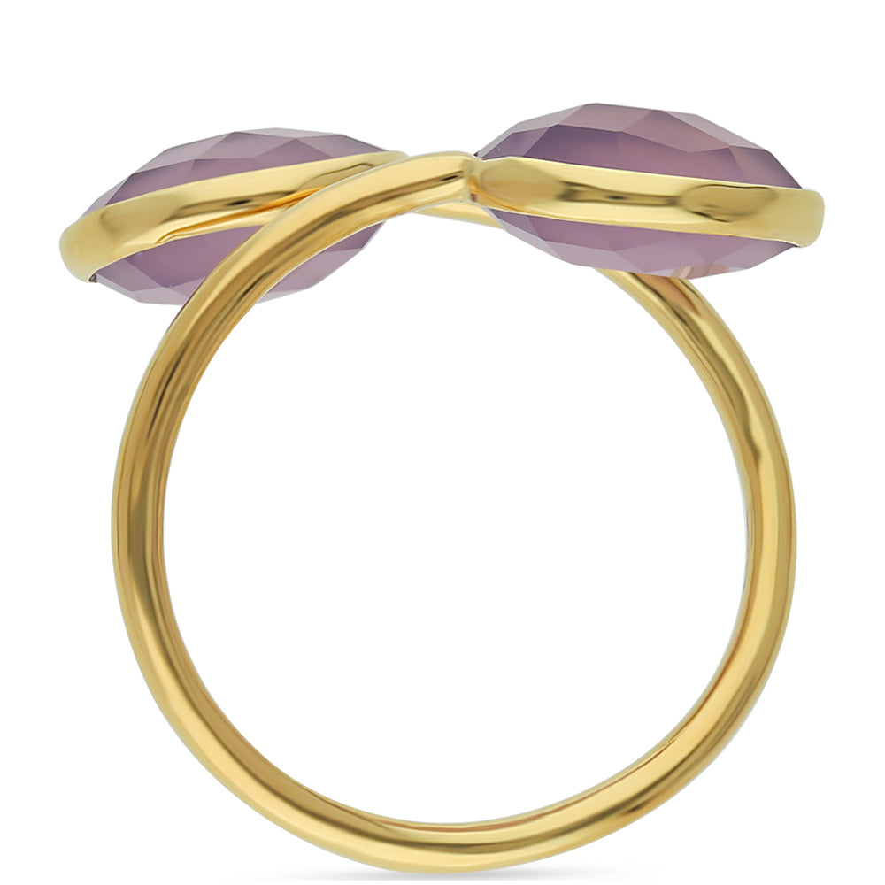 Goldplattierter Silberring mit lavendelfarbenem Chalzedon 3 