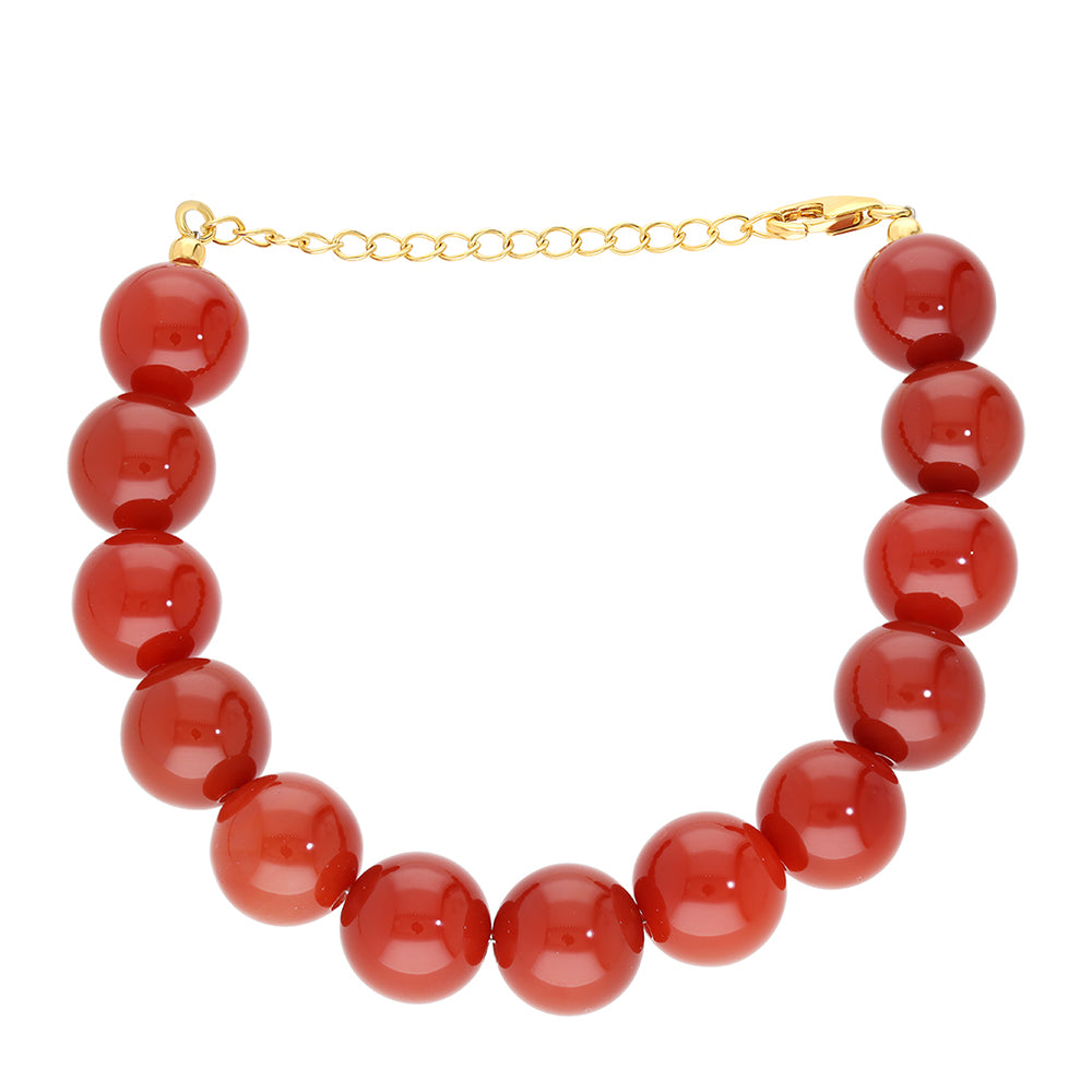 Goldplattiertes Silberarmband mit rotem Onyx 1 