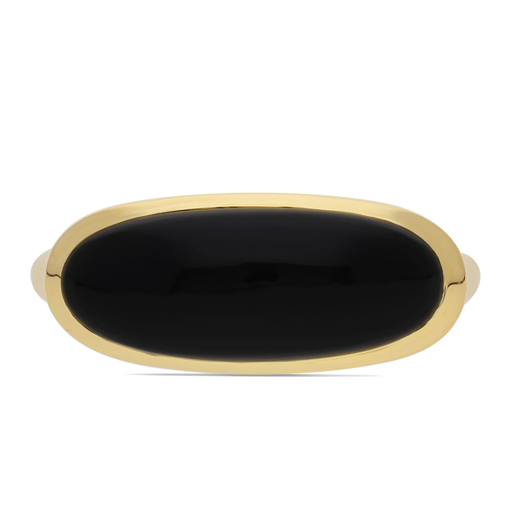 Goldplattierter Silberring mit schwarzem Onyx