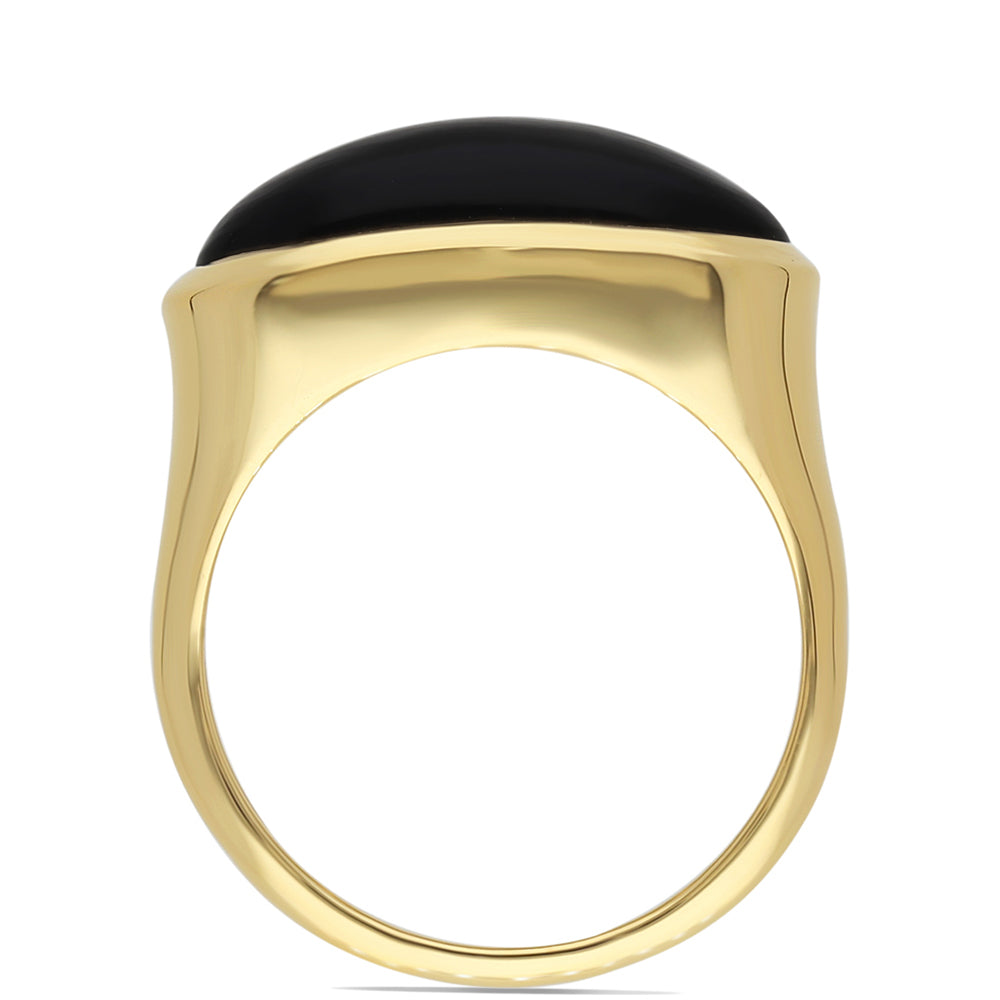 Goldplattierter Silberring mit schwarzem Onyx