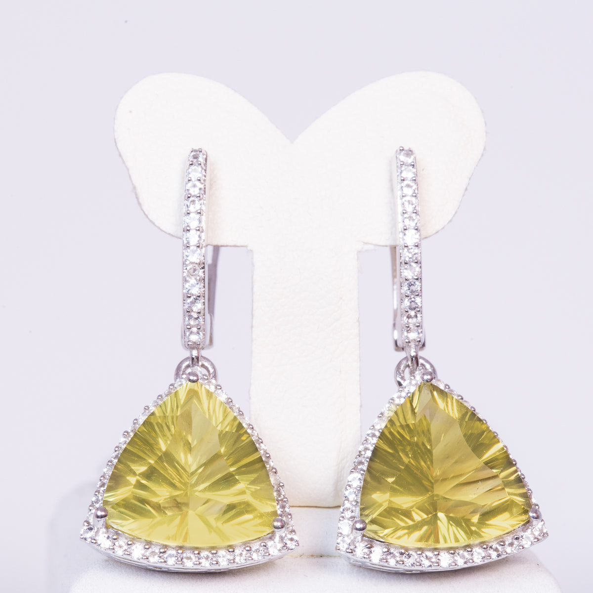 Silberohrringe mit brasilianischem Kristallquarz und weißem Topas 6 