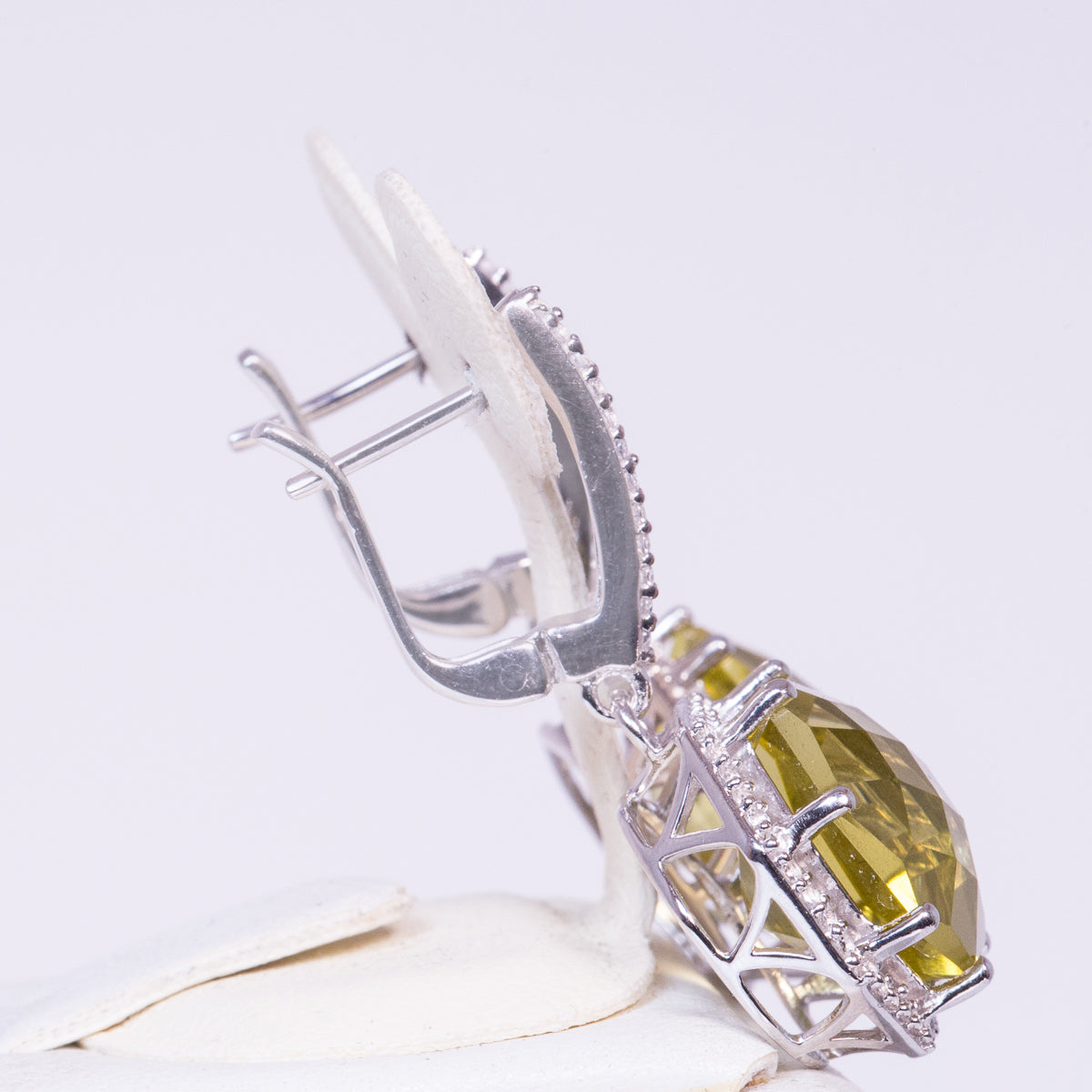 Silberohrringe mit brasilianischem Kristallquarz und weißem Topas 5 