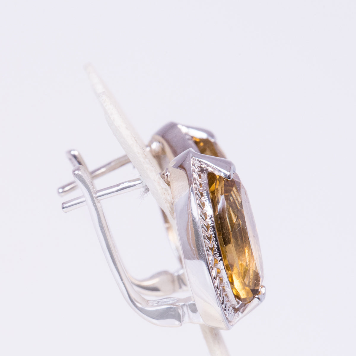 Silberohrringe mit bolivianischem Quarz 5 