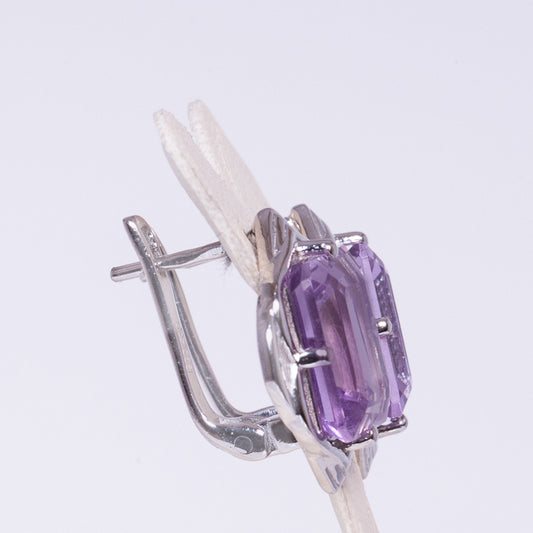 Silberohrringe mit rosa Amethyst aus El Chiquada