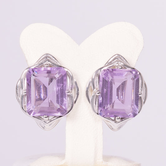 Silberohrringe mit rosa Amethyst aus El Chiquada