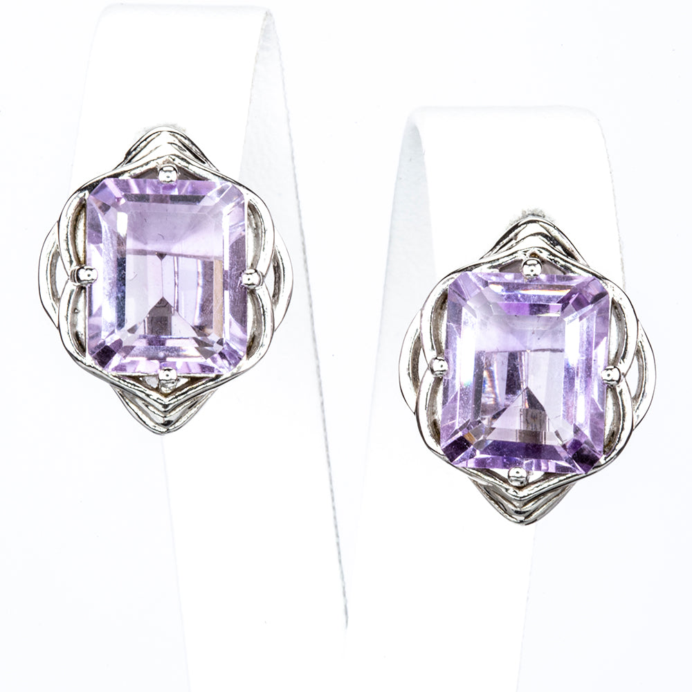 Silberohrringe mit rosa Amethyst aus El Chiquada 3 