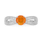 Silberring mit äthiopischem Orangenopal und weißem Topas
