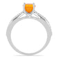 Silberring mit äthiopischem Orangenopal und weißem Topas