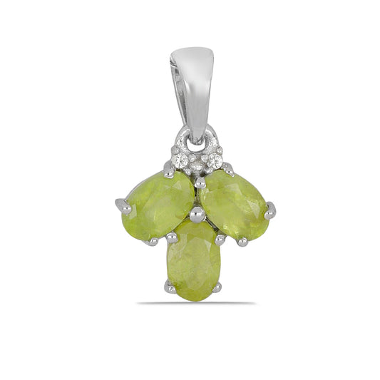 Silberanhänger mit Ambilobe Sphene und weißem Topas