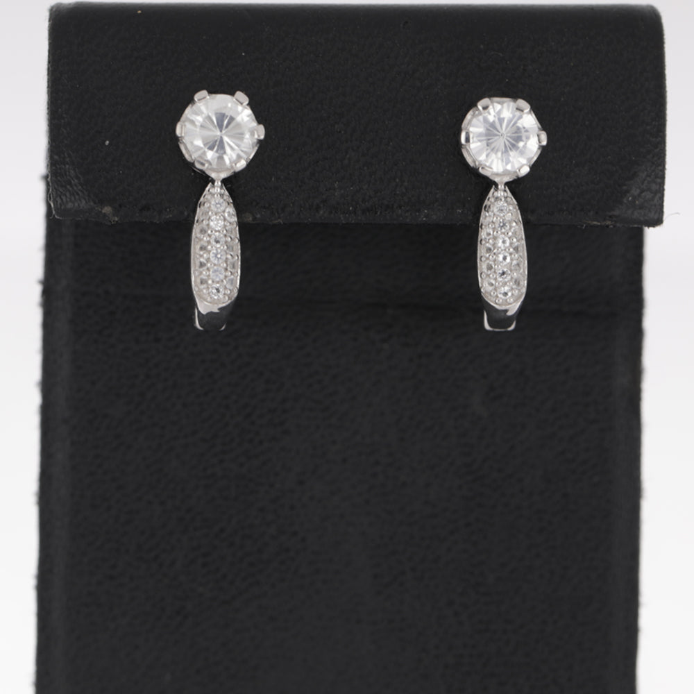 Silberohrringe mit weißem Zirkon aus Ratanakiri und weißem Topas