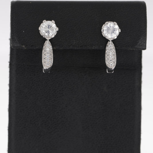 Silberohrringe mit weißem Zirkon aus Ratanakiri und weißem Topas