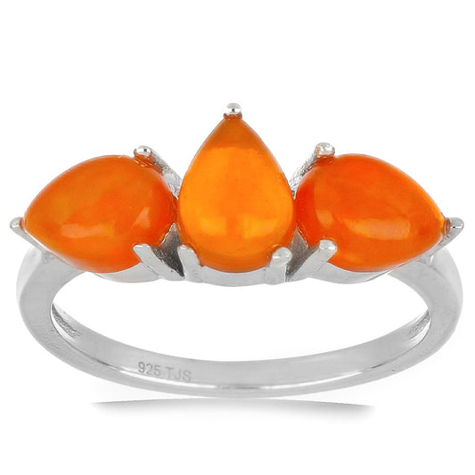 Silberring mit amerikanischem orangefarbenem Feueropal