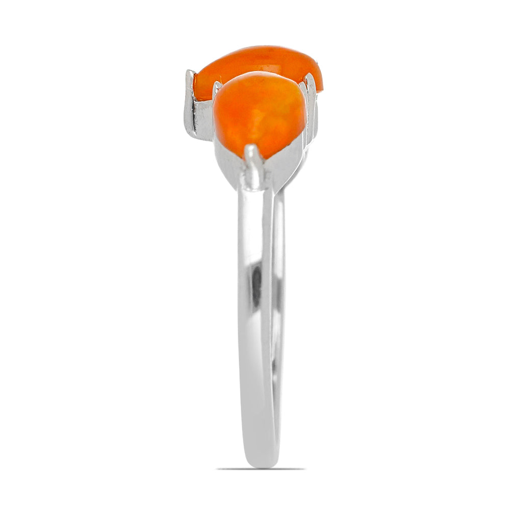 Silberring mit amerikanischem orangefarbenem Feueropal